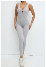 SC Sleeveless Solid Color Sport Skinny Jumpsuit GQSA-42015