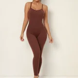 SC V-Neck Yoga Fitness Backless Jumpsuit GQSA-1028