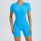 SC Short Sleeve Sport Backless Yoga Romper GQSA-50310
