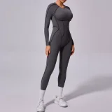 SC Long Sleeve Solid Color Sport Jumpsuit GQSA-10122