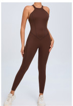SC Solid Color Backless Sport Jumpsuit GQSA-YL096