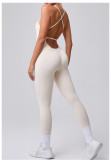 SC Sleeveless Solid Color Backless Sport Jumpsuit GQSA-95856