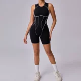 SC Line Splicing Sleeveless Sport Romper GQSA-11501