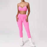 SC Solid Color Sling Sport Two Piece Pants Set GQSA-86040/87652