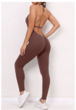 SC Backless Tie Up Sport Yoga Jumpsuit GQSA-2281