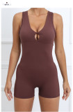 SC Sleeveless Solid Color Yoga Sport Romper GQSA-42016