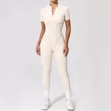 SC Short Sleeve Zipper Yoga Sport Jumpsuit GQSA-25500