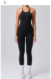 SC Sleeveless Solid Color Backless Sport Jumpsuit GQSA-95856