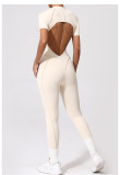 SC Short Sleeve Zipper Yoga Sport Jumpsuit GQSA-25500