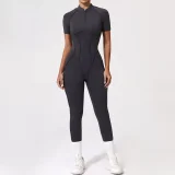 SC Short Sleeve Zipper Yoga Sport Jumpsuit GQSA-25500
