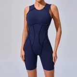 SC Sleeveless Patchwork Sport Fitness Romper GQSA-25100