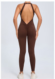 SC Solid Color Backless Sport Jumpsuit GQSA-YL096