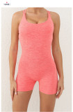 SC Solid Color Backless Yoga Sport Romper GQSA-71013
