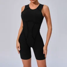 SC Sleeveless Patchwork Sport Fitness Romper GQSA-25100