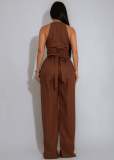 SC Solid Color Sling Sport Jumpsuit OSM-4486
