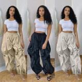 SC Plus Size Patchwork Solid Color Lantern Pants NY-3685