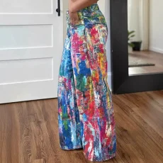 SC Print Casual Loose Straight Jeans GSMJ-8020