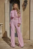 SC Hollow Out Tie Up Wide Leg Jumpsuit OSM-4491