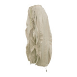 SC Plus Size Patchwork Solid Color Lantern Pants NY-3685