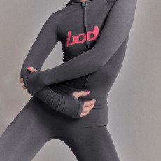SC Letter Print Long Sleeve Hooded Pants Suit GSLF-K25S77547