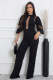 SC Mesh Patchwork Tie Up Wide Leg Jumpsuit OSM-4490