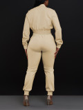 SC Single-button Sleeve Zipper Top Sport Two-piece Pants Set FENF-6042