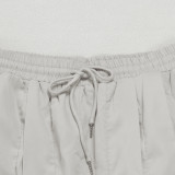 SC Plus Size Patchwork Solid Color Lantern Pants NY-3685