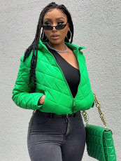 SC Long-Sleeve Solid-Color Hooded Cotton Jacket SH-391322