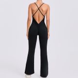 SC Solid Color Backless Sport Yoga Jumpsuit GQSA-44081