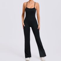 SC Solid Color Backless Sport Yoga Jumpsuit GQSA-44081