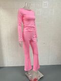 SC Solid Color Casual Two Piece Pants Set GWTC-W0719