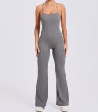 SC Solid Color Backless Sport Yoga Jumpsuit GQSA-44081