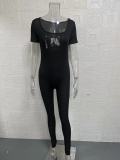 SC Plus Size Solid Color Square Neck Sport Jumpsuit GWTC-LTCX5203