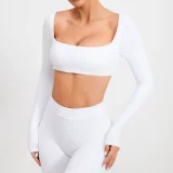 SC Long Sleeve Square Neck Sport Two Piece Pants Set GQSA-1053