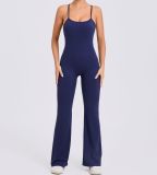SC Solid Color Backless Sport Yoga Jumpsuit GQSA-44081