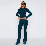 SC Solid Color Casual Two Piece Pants Set GWTC-W0719