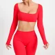 SC Long Sleeve Square Neck Sport Two Piece Pants Set GQSA-1053