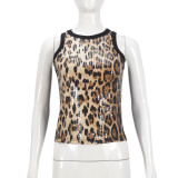 SC Leopard Print Sequin Tank Tops GYHF-51460TBD