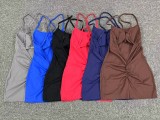 SC Solid Coloar Backless Yoga Sport Romper GQSA-43014