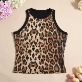 SC Leopard Print Sequin Tank Tops GYHF-51460TBD