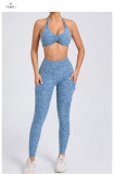 SC Halterneck Solid Tops Sport Yoga Pants Suit GQSA-74068/46442