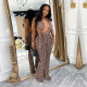 SC Leopard Print Backless Slim Jumpsuit BY-7495