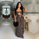 SC Leopard Print Tube Top Backless Maxi Dress BY-7501