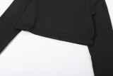 SC Long Sleeve Hollow Out Bandage Pants 2 Piece Set DLSF-K25S80632