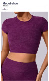 SC Solid Color Backless Short Sleeve Sport Tops GQSA-71240