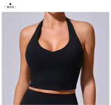 SC Solid Color Halterneck Backless Sport Tank Tops GQSA-11359