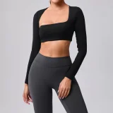 SC Long Sleeve Shawl Yoga T-shirt GQSA-93601