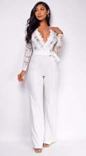 SC Lace Patchwork Wide Leg Jumpsuit OSM-4492