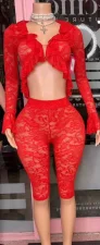 Pre Order: About 7 work days shipping Lace Two Piece Pants Set YUEM-300830