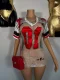 SC Letter Embroidered Lace See Through Mini Dress YWXS-K25L934